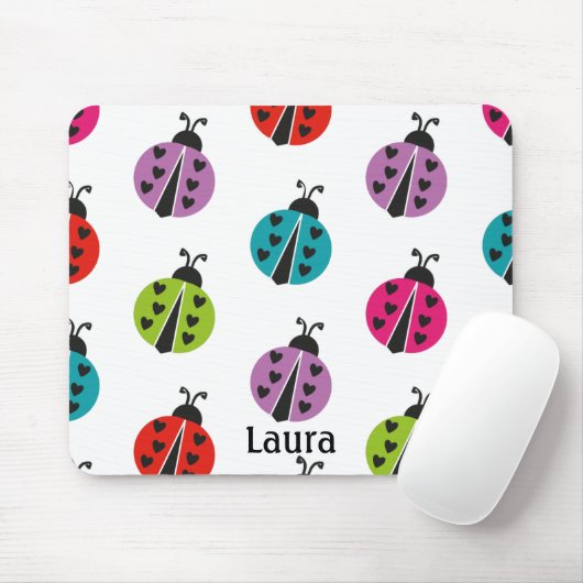 Whimsical Colorful Ladybug Personalisiert Mousepad (Mit Mouse)