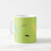 Whimsical Colorful Lizards Green Coffee Cup Kaffeetasse (Vorderseite Links)