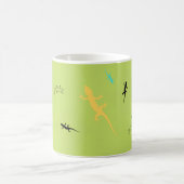 Whimsical Colorful Lizards Green Coffee Cup Kaffeetasse (Mittel)