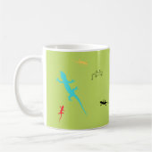 Whimsical Colorful Lizards Green Coffee Cup Kaffeetasse (Links)