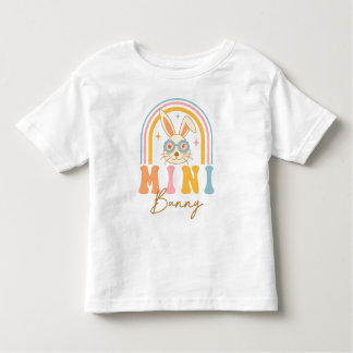 Whimsical Colorful Mini Bunny Rainbow Oster Kleinkind T-shirt