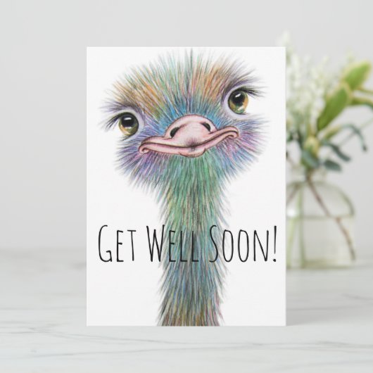 Whimsical Colorful Ostritch bald gut (Stehend Vorderseite)