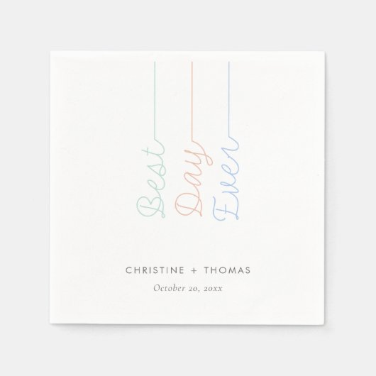 Whimsical & Colorful: Personalisiert "Best Day Eve Serviette (Vorderseite)