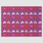 Whimsical Colorful Purple Pink and Red Hearts Seidenpapier (Vorderseite)
