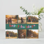 Whimsical Colorful Rainbow 6-Foto-Ferienkarte Einladung (Stehend Vorderseite)