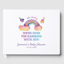 Whimsical Colorful Rainbow Baby Dusche Gästebuch
