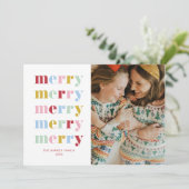 Whimsical Colorful Rainbow Merry Holiday Card Einladung (Stehend Vorderseite)