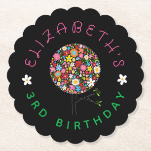 Whimsical Colorful Spring Blumen Pop Tree Party Untersetzer