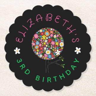 Whimsical Colorful Spring Blumen Pop Tree Party Untersetzer