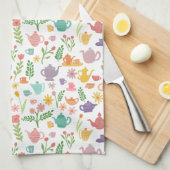 Whimsical Colorful Teapots Party Einzigartig Niedl Geschirrtuch (Viertel Falte)