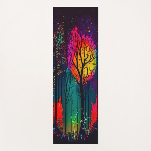 Whimsical Colorful Trees Yoga Mat Yogamatte (Vorderseite)
