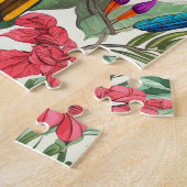 Whimsical Colorful Tropical Jungle Birds schwierig Puzzle (Seite)