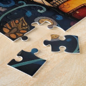 Whimsical Colorful Watercolor Village Puzzle (Seite)