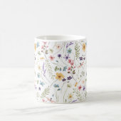 Whimsical Colorful Wildflower Spring Patterns Kaffeetasse (Mittel)