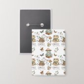 Whimsical "Compost Your Expectations" Frog & Cat P Button (Vorderseite/Rückseite)
