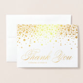 Whimsical Confetti Dots Foto Hochzeit Vielen Dank Folienkarte (Vorderseite mit Umschlag)