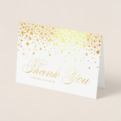 Whimsical Confetti Dots Foto Hochzeit Vielen Dank Folienkarte (Vorderseite)