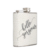 Whimsical Confetti Dots Hallo Gorgeous Flachmann (Rechts)