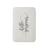 Whimsical Confetti Dots on Gray Hallo Gorgeous Badematte (Vorderseite Vertikal)