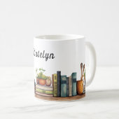 Whimsical Cookbook Shelf Personalisiert Kaffeetasse (VorderseiteRechts)