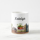Whimsical Cookbook Shelf Personalisiert Kaffeetasse (Mittel)