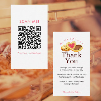 Whimsical Cookie Bakery Leave a Review QR Code Visitenkarte