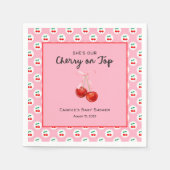 Whimsical Coqette Cherry auf Top Baby Dusche Serviette (Vorderseite)