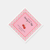Whimsical Coqette Cherry auf Top Baby Dusche Serviette (Ecke)