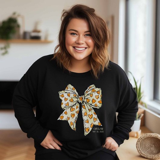 Whimsical Coquette Bow Herz gelb Sweatshirt