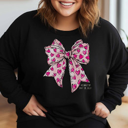 Whimsical Coquette Bow Herz Hot Pink Sweatshirt