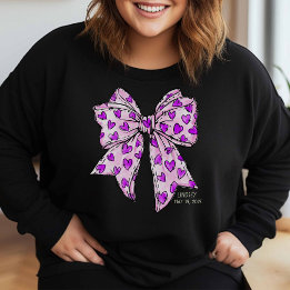 Whimsical Coquette Bow Herz Lila und Lavendel Sweatshirt
