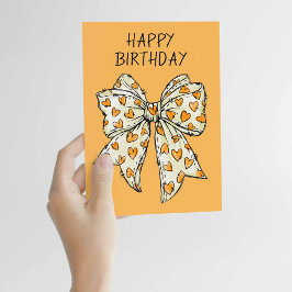 Whimsical Coquette Bow Herz Orange jeder Fall Karte