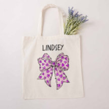 Whimsical Coquette Bow Lavender und Lila Herzen