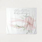 Whimsical Coquette Bow Script Baby Shower Wandteppich (Vorderseite (Horizontal))