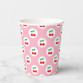 Whimsical Coquette Cherry auf Top Baby Dusche Pappbecher (Links)