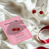 Whimsical Coquette Cherry auf Top Baby Dusche Postkarte