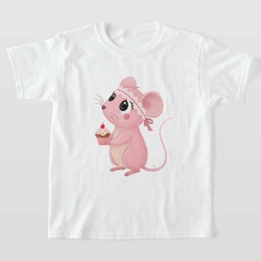 Whimsical Coquette Rat and Cupcake Design - Funny T-Shirt (Ablage )