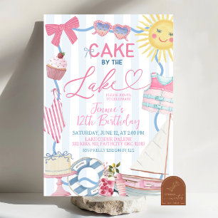 Whimsical Coquette Torte von der Lake Party Einlad Einladung