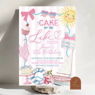 Whimsical Coquette Torte von der Lake Party Einlad Einladung