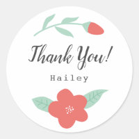 Whimsical Coral Blume danke Ihnen Custom