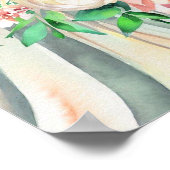 Whimsical Coral, Bridal Cascading Bouquet 1, Poster (Ecke)