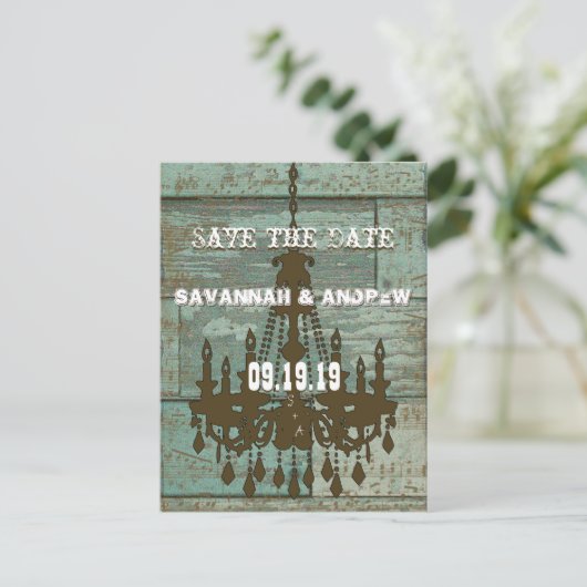 Whimsical Coral Heart Leaf Tree Save the Date Ankündigungspostkarte (Stehend Vorderseite)