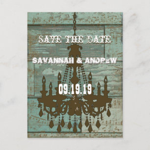 Whimsical Coral Herzblatt Baum Save-the-Date Ankündigungspostkarte
