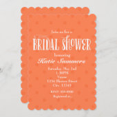 Whimsical Coral Polka Dot BRIDAL SHOWER Einladung (Vorne/Hinten)