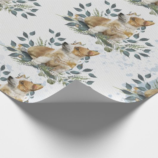 Whimsical Corgi Puppy Dog Geschenkpapier (Ecke)
