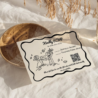 Whimsical cosmic plant RSVP Reply Card Karte