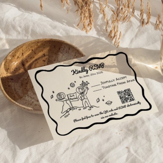 Whimsical cosmic plant RSVP Reply Card Karte