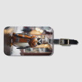 Whimsical Cosy Pinguin Snowy Winter Gepäckanhänger (Vorderseite (Horizontal))