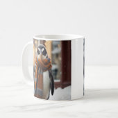 Whimsical Cosy Pinguin Snowy Winter Kaffeetasse (Vorderseite Links)