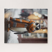 Whimsical Cosy Pinguin Snowy Winter Puzzle (Horizontal)